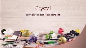  Presentation with business office desk - Amazing slides having messed up - close up of business office backdrop and a lemonade colored foreground