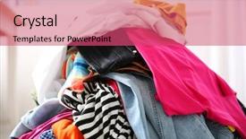  Presentation with serial killer colorful 3d - Colorful presentation design enhanced with messy colorful clothing closeup backdrop and a lemonade colored foreground