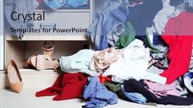 Presentation with washing clothes quotes - Amazing slides having messy - pile of clothes on floor backdrop and a teal colored foreground