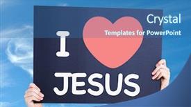  Presentation with jesus love - Presentation design having messiah - i love jesus card background and a ocean colored foreground