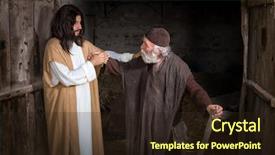  Presentation with healing - Slides enhanced with messiah - jesus healing the lame background and a wine colored foreground