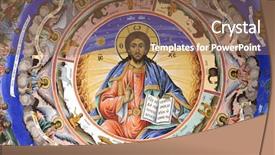  Presentation with nativity - Presentation with messiah - religious frescos painted 1840-1847 background and a tawny brown colored foreground