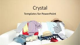  Presentation with messy - Colorful theme enhanced with messy clothing on white sofa on light wall background backdrop and a lemonade colored foreground