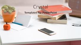  Presentation with messy - Cool new theme with coffee case study - messy entrepreneur's working desk backdrop and a coral colored foreground