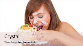  Presentation with messy - Beautiful slides featuring messy food - girl eating cake with his backdrop and a lemonade colored foreground