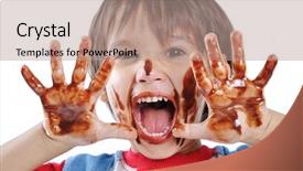  Presentation with indulgence chocolate - Colorful presentation theme enhanced with messy food - playing with chocolate backdrop and a coral colored foreground