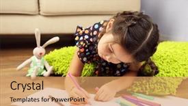  Presentation with messy - Audience pleasing theme consisting of messy kids room - cute little girl sitting backdrop and a coral colored foreground