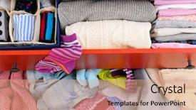  Presentation with messy - Slides having messy kids room - pile of clothes in open background and a coral colored foreground