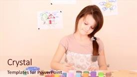  Presentation with messy - Colorful slide deck enhanced with messy kids room - young and cute little girl backdrop and a lemonade colored foreground