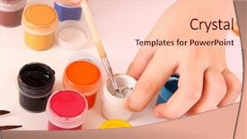  Presentation with messy - Slides enhanced with messy kids room - young and cute little girl background and a  colored foreground