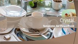  Presentation with messy - Cool new slide deck with messy-kitchen-counter-with-pile backdrop and a coral colored foreground