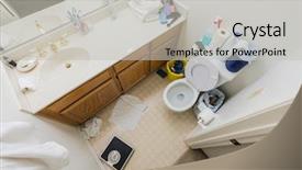  Presentation with clutter - Colorful slide deck enhanced with messy little half bathroom backdrop and a light gray colored foreground