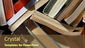  Presentation with messy - Theme featuring messy oile of old books background and a tawny brown colored foreground