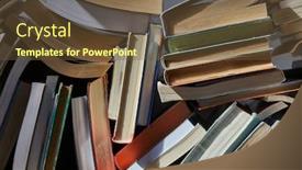  Presentation with messy - Theme featuring messy-oile-of-old-books background and a tawny brown colored foreground