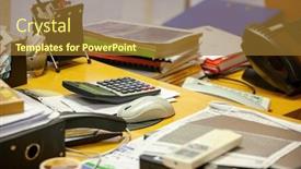  Presentation with messy - Beautiful presentation featuring messy-work-desk backdrop and a tawny brown colored foreground