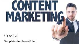  Presentation with marketing - Cool new presentation design with meta data - business man pointing the text backdrop and a white colored foreground