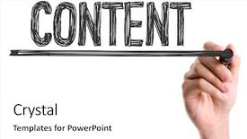  Presentation with marker - PPT layouts enhanced with meta data - hand with marker writing background and a white colored foreground