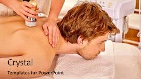  Presentation with metabolic - Audience pleasing presentation consisting of metabolic medicine - man receiving electroporation back therapy backdrop and a  colored foreground