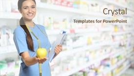  Presentation with nutritionist dietician dietitian food care - Cool new slides with metabolic medicine - nutritionist with fruit and clipboard backdrop and a  colored foreground