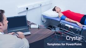  Presentation with metabolic - Theme having metabolic - doctor checking blood pressure background and a ocean colored foreground