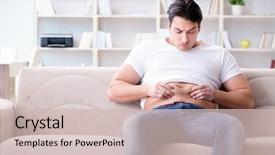  Presentation with weight - Cool new slides with metabolic - man suffering from extra weight backdrop and a soft green colored foreground