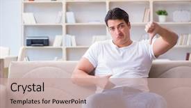  Presentation with vomiting - Colorful slide set enhanced with vomit - man suffering from sick stomach backdrop and a soft green colored foreground