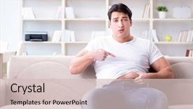  Presentation with vomiting - Beautiful presentation theme featuring vomit - man suffering from sick stomach backdrop and a lemonade colored foreground