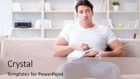  Presentation with vomiting - PPT theme enhanced with metabolic - man suffering from sick stomach background and a soft green colored foreground