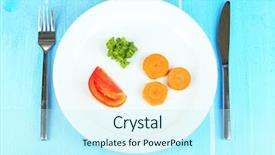  Presentation with metabolic - Presentation having metabolic - small portion of food background and a cool aqua colored foreground