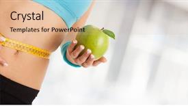  Presentation with wide - Presentation theme featuring metabolic - woman holding an apple wide background and a lemonade colored foreground