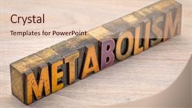  Presentation with blocks - Colorful slide set enhanced with metabolism - word abstract in vintage backdrop and a lemonade colored foreground