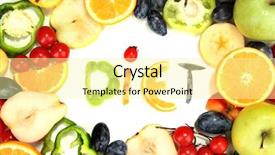  Presentation with diet - Amazing theme having metabolic - word diet lined with pieces backdrop and a blonde colored foreground