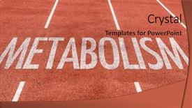  Presentation with diet - Audience pleasing slides consisting of dna diet - metabolism written on running track backdrop and a coral colored foreground