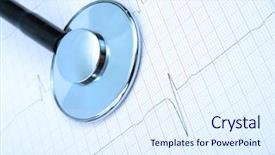  Presentation with instrument - PPT layouts enhanced with metal analyzer instrument - cardiogram and stethoscope on blue background and a sky blue colored foreground
