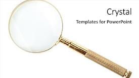  Presentation with white gold - PPT theme enhanced with metal analyzer instrument - gold magnifier isolated background and a white colored foreground