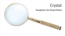  Presentation with white gold birthday - Presentation having metal analyzer instrument - gold magnifier isolated background and a white colored foreground