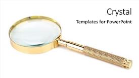  Presentation with white gold - Presentation theme enhanced with metal analyzer instrument - gold magnifier on a white background and a white colored foreground