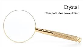  Presentation with white gold - Amazing theme having metal analyzer instrument - gold magnifier on a white backdrop and a  colored foreground