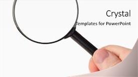  Presentation with magnifying glass - Audience pleasing theme consisting of metal analyzer instrument - hand holding a magnifying glass backdrop and a  colored foreground