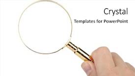  Presentation with instrument - Amazing presentation having metal analyzer instrument - magnifier in hand isolated backdrop and a white colored foreground