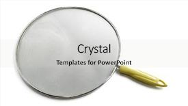  Presentation with detective magnifying glass - PPT layouts with metal analyzer instrument - magnifying glass background and a  colored foreground