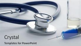  Presentation with medical - Colorful slide set enhanced with metal analyzer instrument - medical background backdrop and a  colored foreground