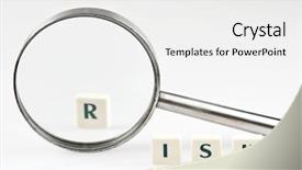  Presentation with magnifying glass - Audience pleasing slides consisting of metal analyzer instrument - risk word and magnifying glass backdrop and a white colored foreground