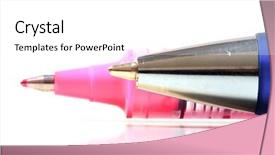  Presentation with sports table tennis two ping - Cool new PPT theme with metal analyzer instrument - two pens extreme close up backdrop and a white colored foreground