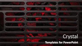  Presentation with food grill - Presentation featuring metal-barbecue-grill-over-hot background and a wine colored foreground