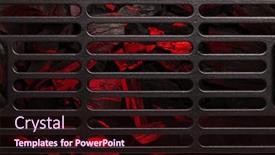  Presentation with hot metal - Audience pleasing presentation theme consisting of metal-barbecue-grill-over-hot backdrop and a wine colored foreground