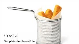  Presentation with native american smudge sticks - PPT theme consisting of metal basket with cheese sticks background and a  colored foreground