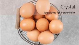  Presentation with chicken - Audience pleasing presentation theme consisting of metal-basket-with-chicken-eggs backdrop and a coral colored foreground