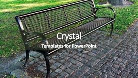  Presentation with safari park beautiful wildlife animal - Presentation design featuring metal bench in the park background and a  colored foreground