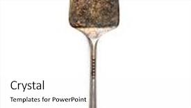  Presentation with blade - PPT theme featuring metal blade for cake isolated on a white background background and a white colored foreground